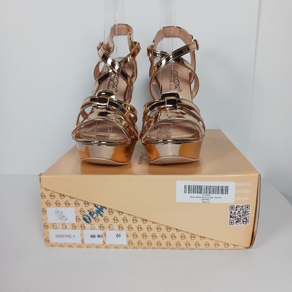 Rose Gold Platform Heels Size 6.5  New DbDk "Inspire" - Picture 9 of 10